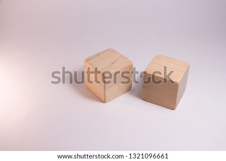 Two wooden isolated cubes