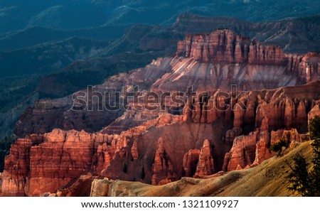 Erosion and time have shaped the sandstone landscape at Cedar Breaks National Monument in Southern Utah, USA Royalty-Free Stock Photo #1321109927