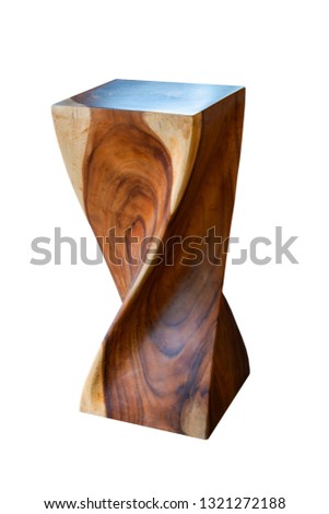 furniture ,wooden log, Stump isolated on white background of file with Clipping Path .