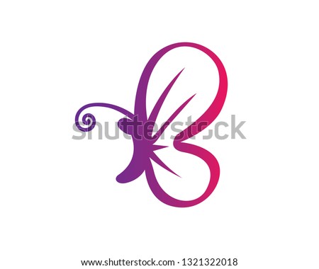 Flying Butterfly And B Logotype