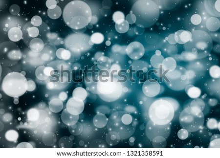 Abstract glitter blue bokeh glow in the dark on black background, for decorating a website or using as a wallpaper Or enter text to advertise