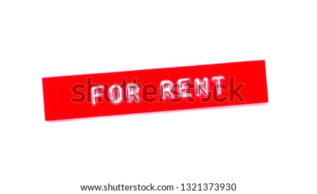 for rent embossed word on plastic tape