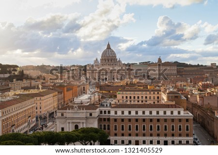Panoramic picture of Rome downtown, historical architecture, beautiful heritage