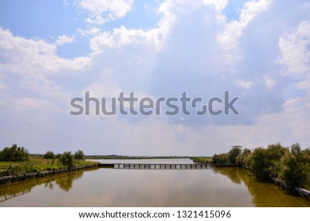 Photo pictureLandscape of The Po Delta River in Italy