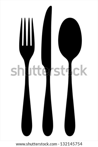fork spoon knife Royalty-Free Stock Photo #132145754