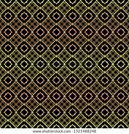 Luxury seamless Lace Geometric Ornament. Vector illustration. Black, gold color.