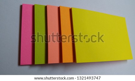 Paper color sticky on white background,Notepaper sticker,arrange,overlap