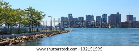Boston skyline from East Boston, Massachusetts - USA