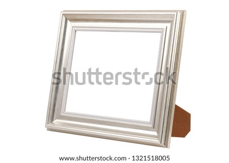 Silver Photo Frame ISOLATED on White Background.