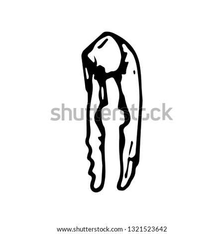 Hand Drawn garlic press doodle. Sketch style icon. Decoration element. Isolated on white background. Flat design. Vector illustration.