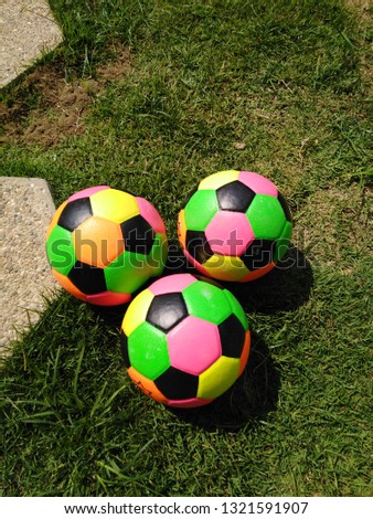 Colorful football balls