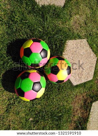 Colorful football balls