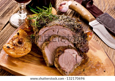 lamb roast Royalty-Free Stock Photo #132170696