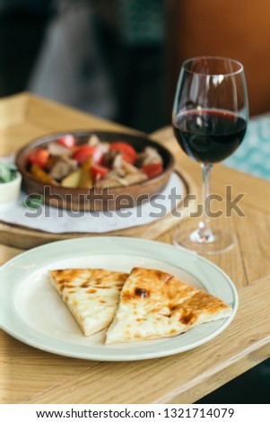 Khachapuri and wine, Georgian cuisine
