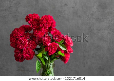 beautiful bouquet of red roses flowers. holiday or wedding background. greeting card