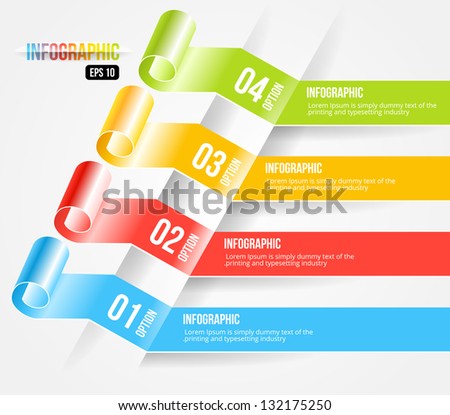 Modern Origami style Infographic and Options Banner. Vector Diagram, Web Design Layout. Eps10 Illustration.