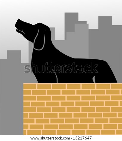 Illustration of silhouette of a dog	