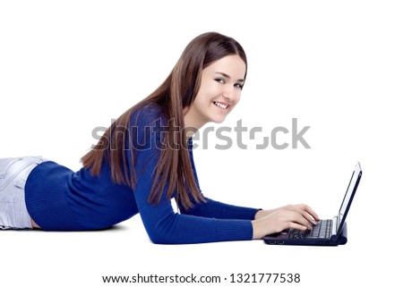 portrait of a girl with a laptop 