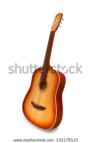 guitar acoustic classical isolated on white background