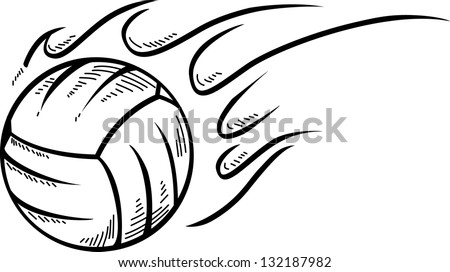 Doodle style volleyball sports vector illustration