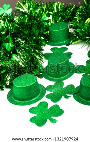 Festive green decorations for Saint Patrick's Day celebrations, announcements or backgrounds