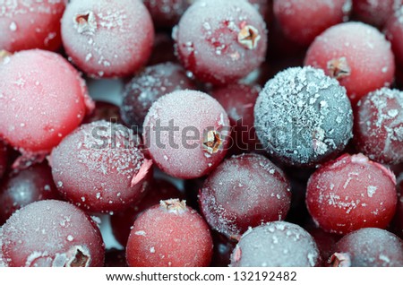 Close up of frosen cranberries Royalty-Free Stock Photo #132192482