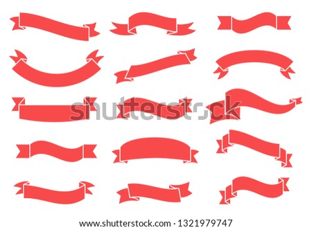 Banners and ribbons set isolated on white background. Collection of trendy banners and ribbons for web site, tag, label, sticker, and badge. Creative art concept, vector illustration