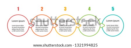 Business Infographic template. Thin line design with numbers 5 options or steps