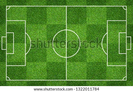 Football field or soccer field for background. Green lawn court for create sport game.