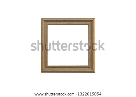 Photo frame made of wood on white background isolated for use with pictures and text or design and decoration