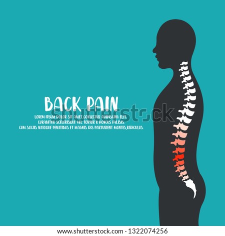 Spine Diagnostics Symbol Design. Spine Pain Illustration. Vector.