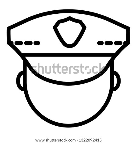 Police man face icon. Outline police man face vector icon for web design isolated on white background