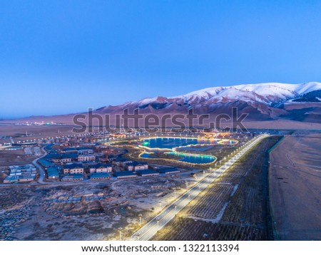 Night View of Sailimu Lake Tourist Center, Xinjiang 