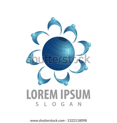 world population logo concept design. Symbol graphic template element 
