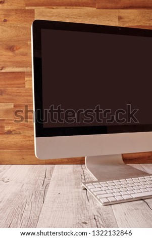 A studio photo of a desktop computer