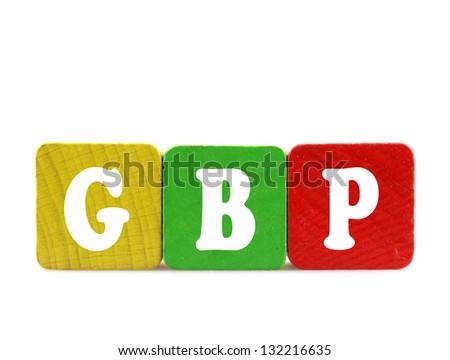 pound sterling - isolated text in wooden building blocks