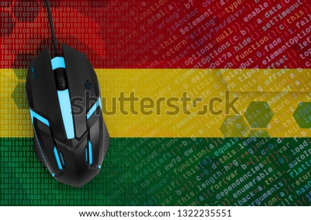 Bolivia flag  and computer mouse. Digital threat, illegal actions on the Internet