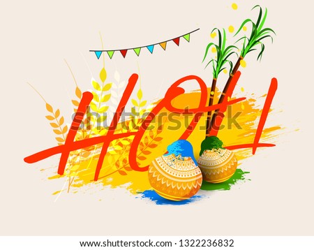 Illustration of abstract colorful Happy Holi background - Vector, Indian hindu festival of colors with creative frames and text of holi.