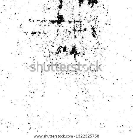Rough, scratch, splatter grunge pattern design brush strokes. Overlay texture. Faded black-white dyed paper texture. Sketch grunge design. Use for poster, cover, banner, mock-up, stickers layout.