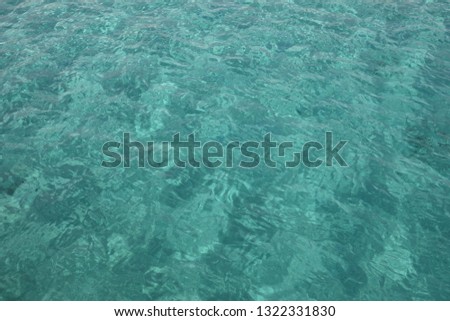 Beautiful turquoise transparent water of the Red Sea. Fresh natural water background