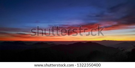 sunrise mountain korbu and gayong (Korga) at Perak, Malaysia. 