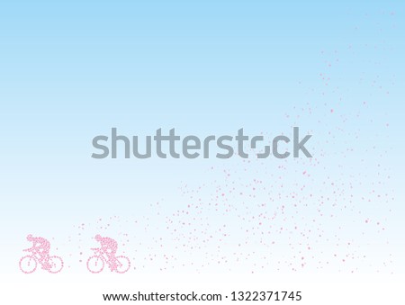 Bicycle Race drawn with cherry blossom petals