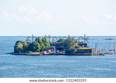 Helsinki. Lonna island outside Helsinki with a few old wooden buildings on it, Finland