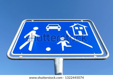 Road sign traffic calmed area, game road