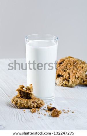 milk with home made cookies