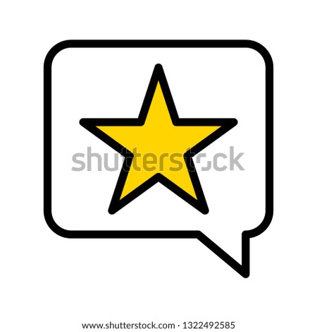Star in speech bubble vector, Social media filled style editable stroke icon