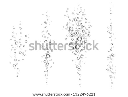 Effervescent drink. Underwater fizzing air bubbles on white  background. Fizzy sparkles in water, sea, aquarium, ocean. Fizz. Undersea vector texture. Royalty-Free Stock Photo #1322496221