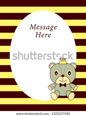 cute teddy bear prince message card