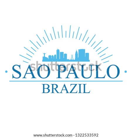 Sao Paulo Brazil. Banner Design. City Skyline. Silhouette Vector. Famous Monuments.