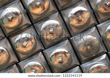 Metalic crackers cans. Klaten Indonesia.  Royalty-Free Stock Photo #1322541119